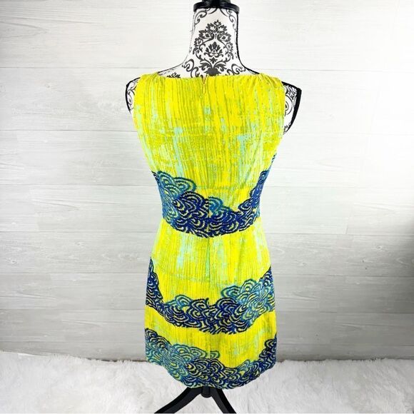 Anthropologie Tabitha Azure Scroll Sleeveless Bodycon Dress NWT - Picture 5 of 8